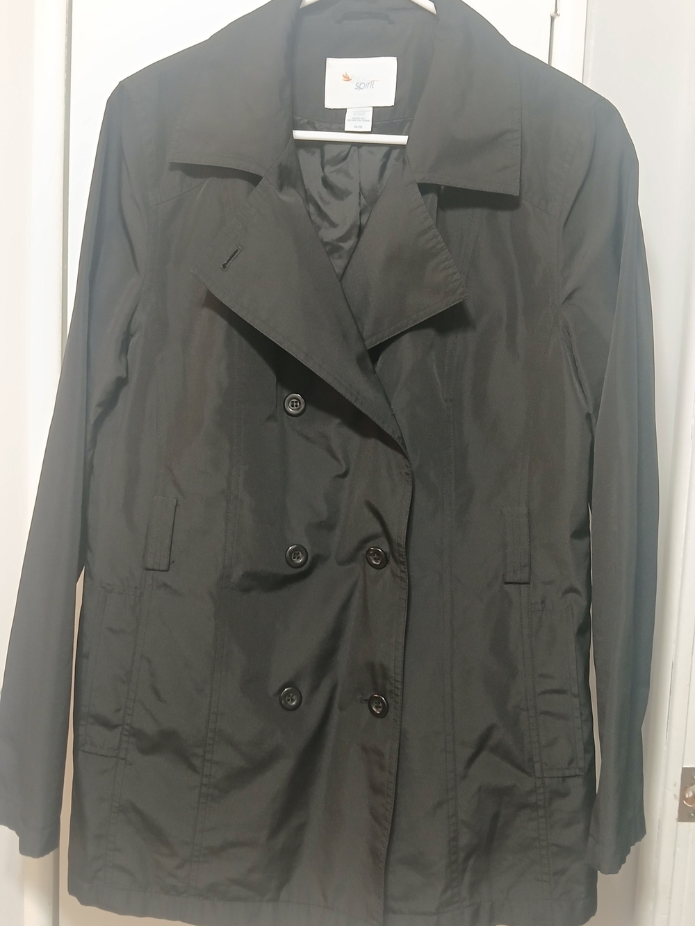 Spirit Black Double-Breasted Trench Coat